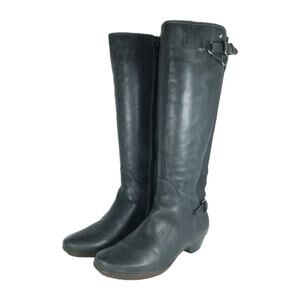 PIKOLINOS Women's EU36 US5,5-6 Black Leather Buckle Zip Knee High Riding Boots